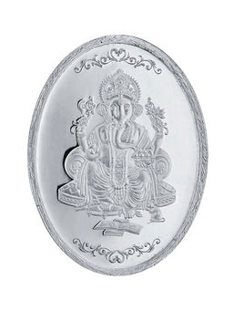 Sri Jagdamba Pearls - 50 Grams 99.9% Ganesh Oval Silver Coin