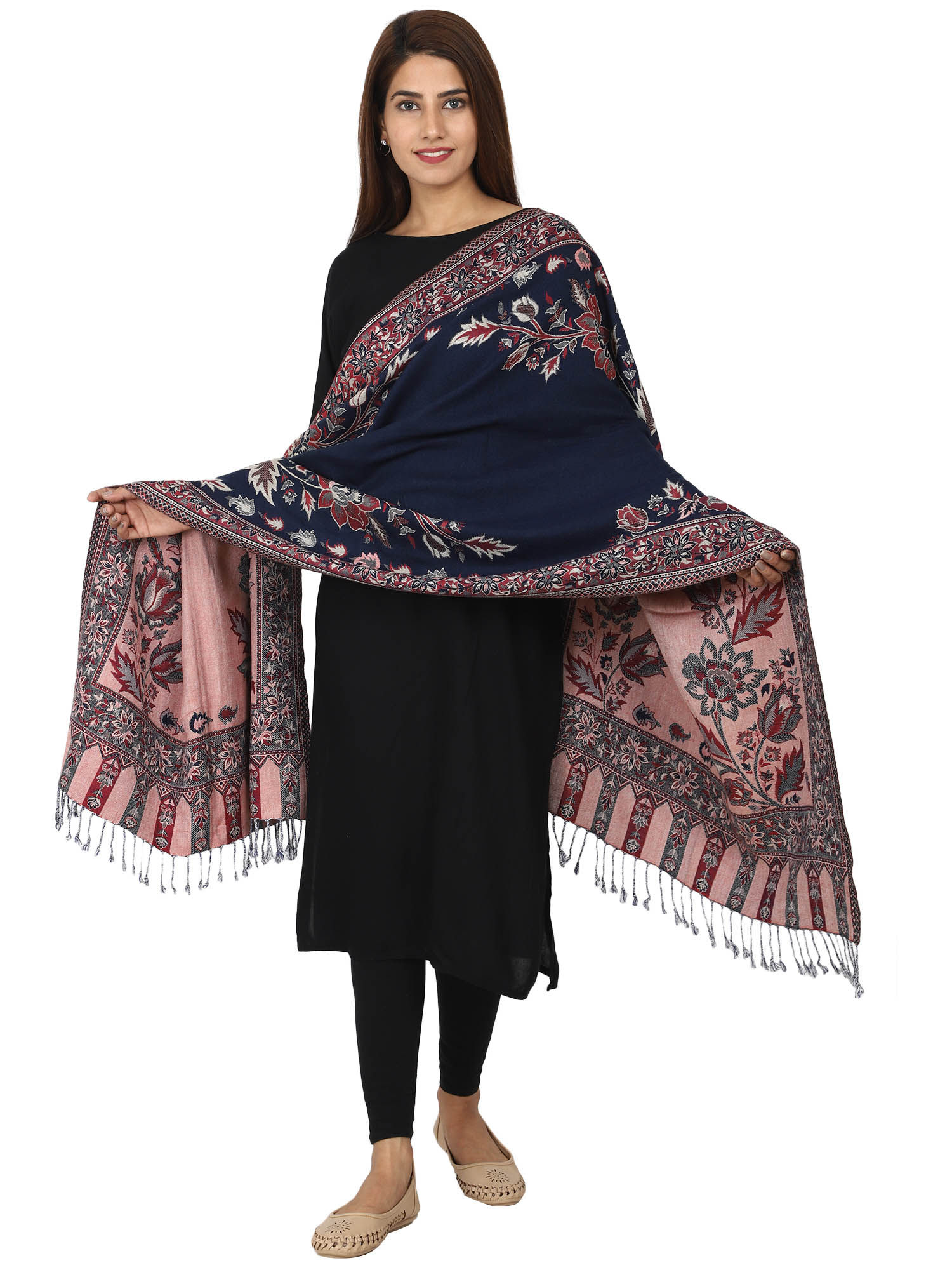 swi stylish Navy Blue Kashmiri Stole-picture-12