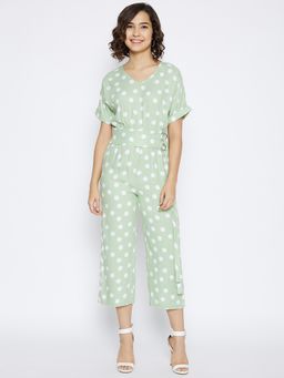 CRIMSOUNE CLUB - Women's Green Polka Dots Jumpsuits