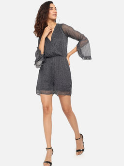 Trend Arrest - Grey Ditsy Print Jumpsuit