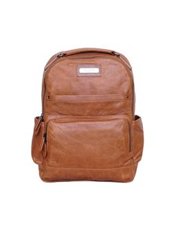 Justanned - Mens Black Leather Backpack