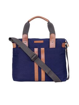 Justanned - Mens Leather and Canvas Grey Messenger Bag