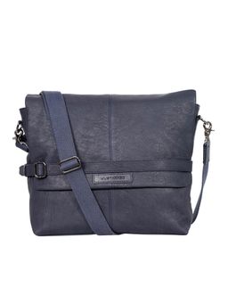 Justanned - Mens Black Flap Open Crossbody Bag
