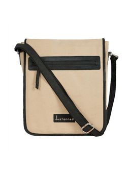Justanned - Mens Black Leather Sling Bag