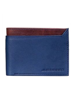 Justanned - Mens Leather Contrast Red Stitch Wallet