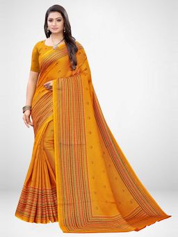 Sareemall - Mustard Juth Silk Saree With Unstitched Blouse