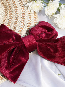 Joker and Witch - Wine Red Bow Pretty Hair Clip