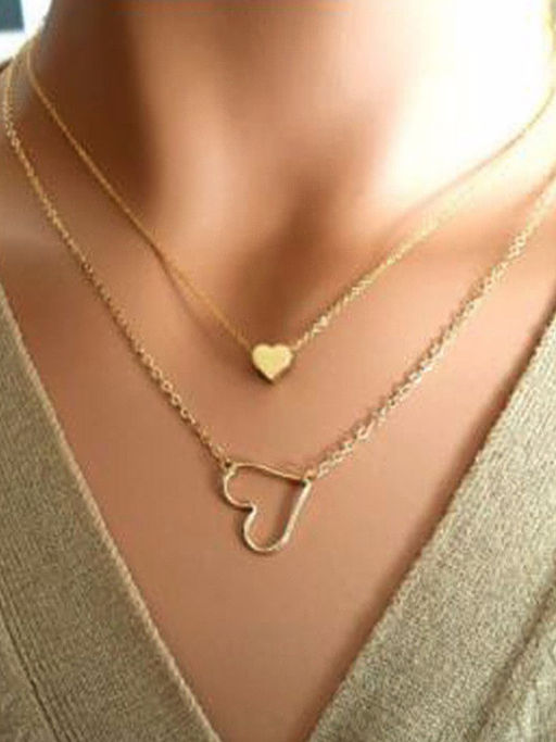 Joker and Witch Double Layered Heart Necklace