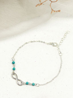 Joker and Witch - Bluish Turquoise Bead Anklet