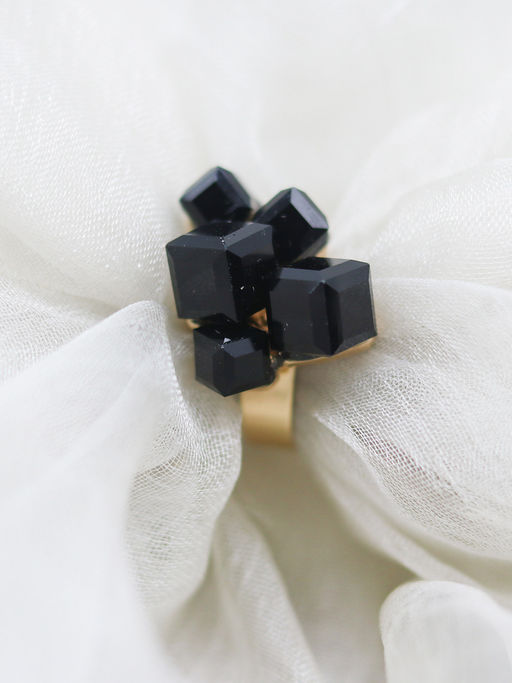 Joker and Witch Black Crystalline Ring