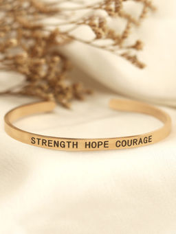 Joker and Witch - Strength Hope Courage Rose Gold Mantra Band