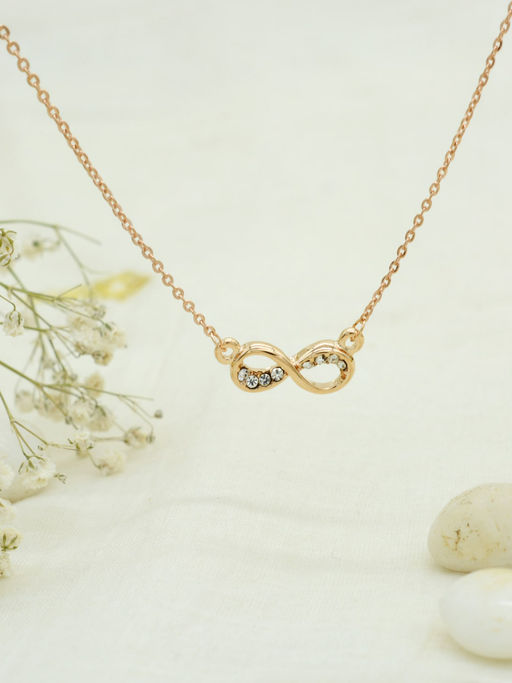 Joker and Witch Rhinestones Studded Infinity Gold Necklace