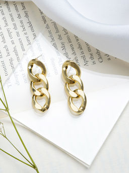 Joker and Witch - Gold Chunky Chain Link Earrings