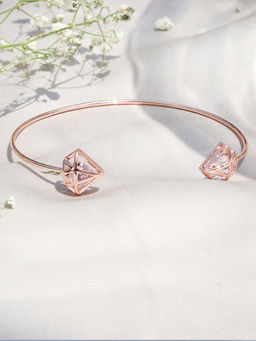 Joker and Witch - Gem Shaped Rosegold Open Cuff
