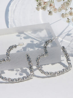 Joker and Witch - I Heart You Silver Bling Earrings