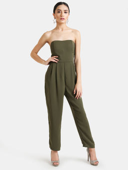 Kazo - Olive Solid Off Shoulder Jumpsuit