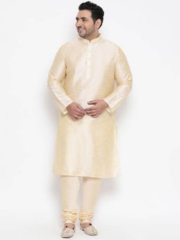KISAH PLUS - Beige Solid Kurta And Churidar (Set of 2)