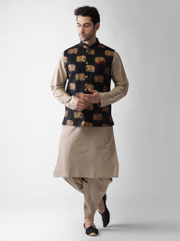 KISAH - Men Black Kurta Jacket (set Of 3)
