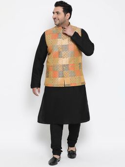 KISAH PLUS - Multi-Color Printed Kurta Jacket Set (Set of 3)