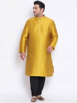 KISAH PLUS - Gold Solid Kurta And Churidar (Set of 2)