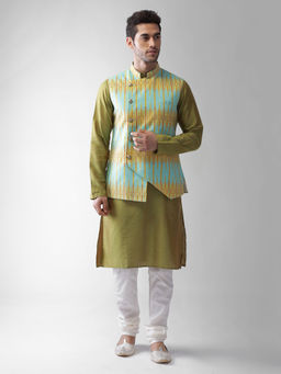 KISAH - Men Blue Kurta Jacket (set Of 3)