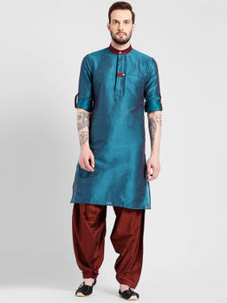 KISAH - Men Blue Cotton Kurta