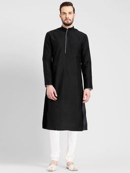 KISAH - Black Kurta And Churidar (Set of 2)