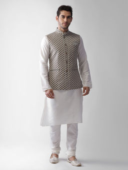 KISAH - Men Grey Kurta Jacket (set Of 3)