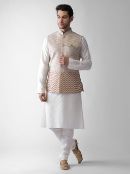 KISAH - Men Gold Kurta Jacket (set Of 3)