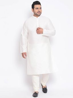 KISAH PLUS - Cream Solid Kurta And Churidar (Set of 2)