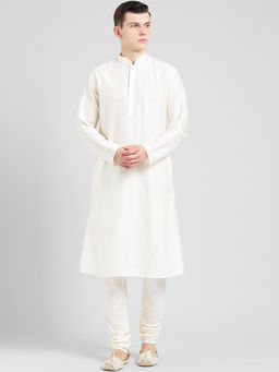 KISAH - Cream Solid Straight Kurta