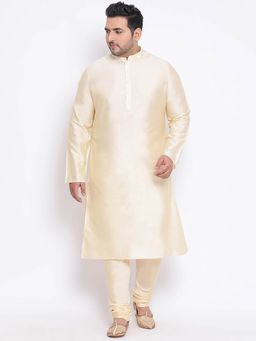 KISAH PLUS - Cream Solid Kurta And Churidar (Set of 2)