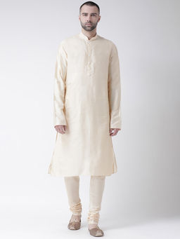 KISAH - Cream Solid Straight Kurta