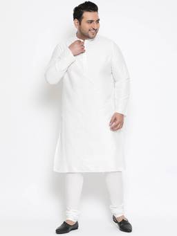 KISAH PLUS - White Woven Kurta