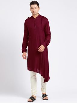 KISAH - Maroon Kurta And Churidar (Set of 2)
