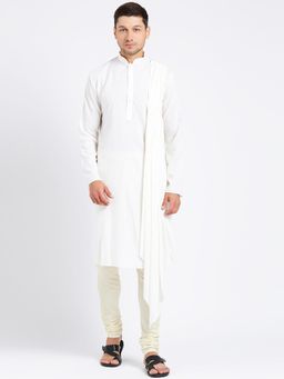 KISAH - White Kurta And Churidar (Set of 2)