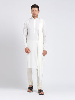 KISAH - Men White Rayon Kurta
