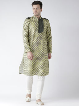 KISAH - Men Green Cotton Kurta