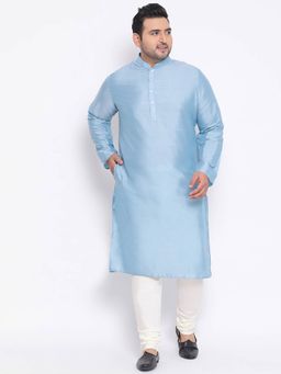 KISAH PLUS - Blue Solid Kurta And Churidar (Set of 2)
