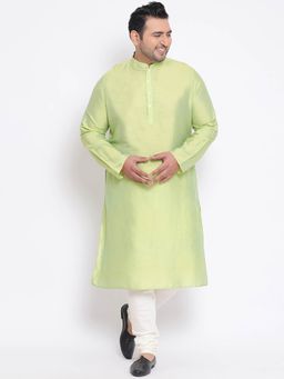 KISAH PLUS - Green Solid Kurta And Churidar (Set of 2)