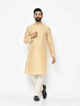 KISAH - Beige Solid Straight Kurta