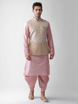 KISAH - Men Gold Kurta Jacket (set Of 3)