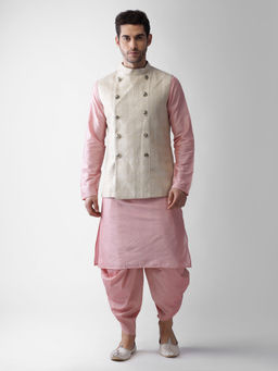 KISAH - Men Cream Kurta Jacket (set Of 3)