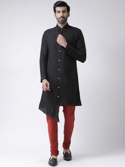 KISAH - Men Black Cotton Kurta