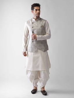 KISAH - Men Grey Kurta Jacket (set Of 3)