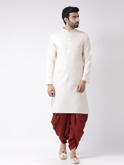 KISAH - Cream Solid Straight Kurta