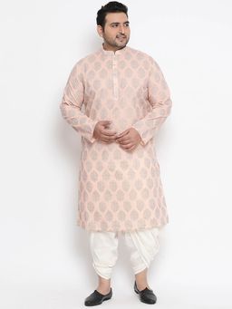 KISAH PLUS - Pink Printed Kurta And Dhoti Pant (Set of 2)