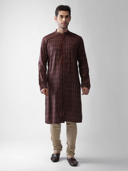 KISAH - Men Brown Kurta (set Of 2)