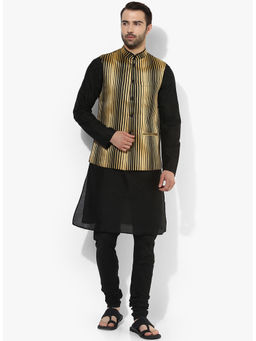KISAH - Kurta And Churidar With Beige Nehru Jacket (Set of 3)