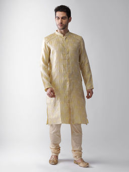 KISAH - Men Yellow Kurta (set Of 2)